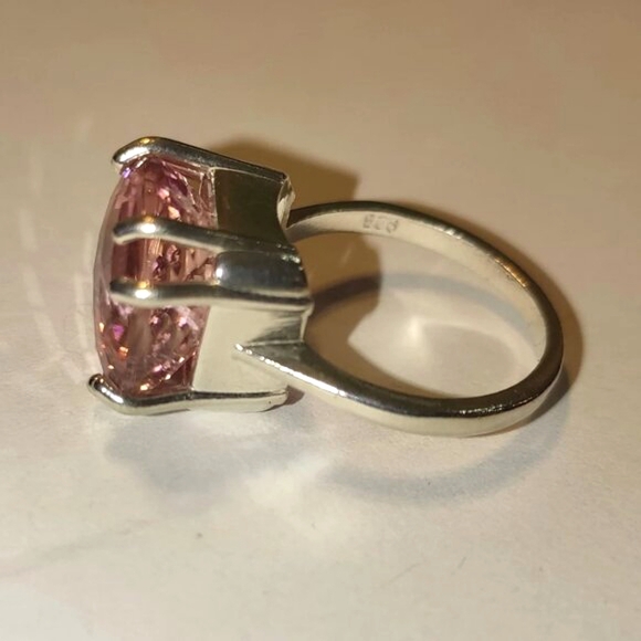 Huge Natural Pink Mauve Tourmaline In Sterling Silver Ring, 10.79ct. Size 7 - Picture 8 of 11